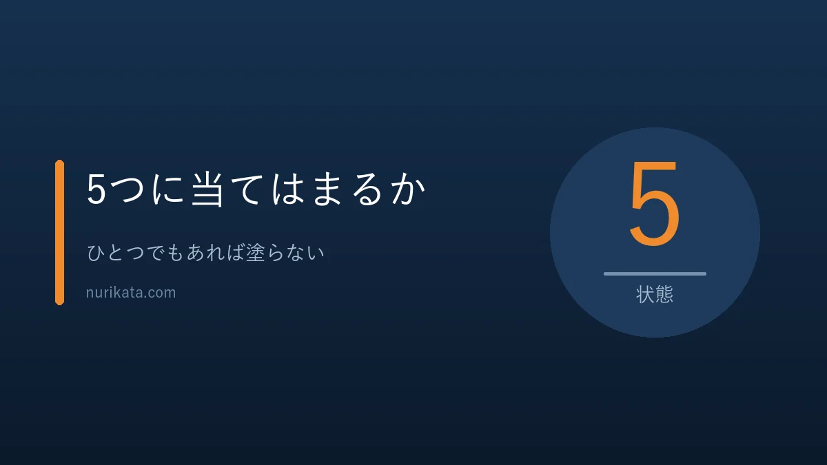 DIY塗装をやめるべき5つの状態を示すバナー