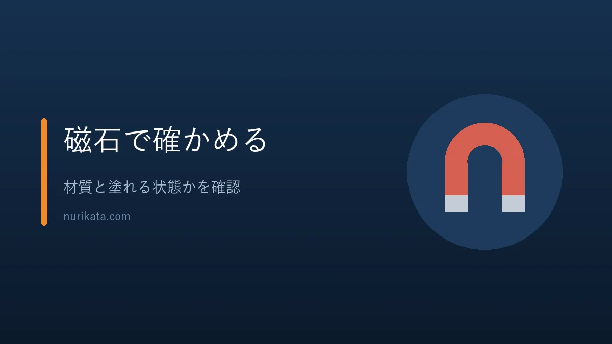 塗る前に材質を確認すると伝えるバナー