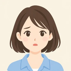 困っているDIY初心者の女性キャラクター